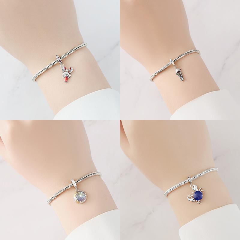 Оригинальный медный шарм Морской краб Черепаха Морская звезда Шармы Бусины Подходят для браслета Ожерелья Изготовление бижутерии Ювелирный подарок