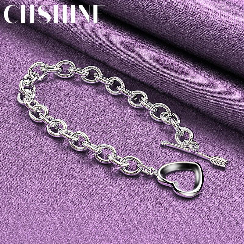 CHSHINE 925 Sterling Silver Charm Heart Bracelet For Women Wedding Party Fashion Fine Jewelry
