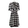 Her Lip To 1243305079 Chelsea Checked Tie Dress Dress 1 Brown X whiteUsed
