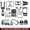 LHD Для Toyota Grand Highlander 2024 2025 углеродный переключатель подъема окна панель рычага переключения передач приборная панель лампа для чтения вентиляционное отверстие кондиционера крышка подлокотника