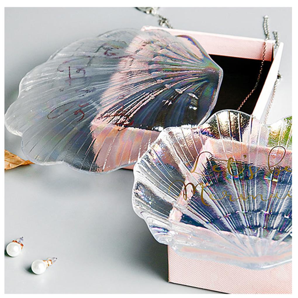 Раковина Форма Тарелка Кольцо Ювелирные Изделия Поднос Стеклянная Текстура Реквизит Для Фотографии Бытовая Мебель Ресторан Тумбочки Украшения