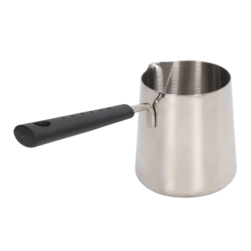 Coffee Milk Frothing Pitcher Cup 304 Stainless Steel Long Handle Milk Pitcher Pointed Tip Latte Frothing Cup with Scale