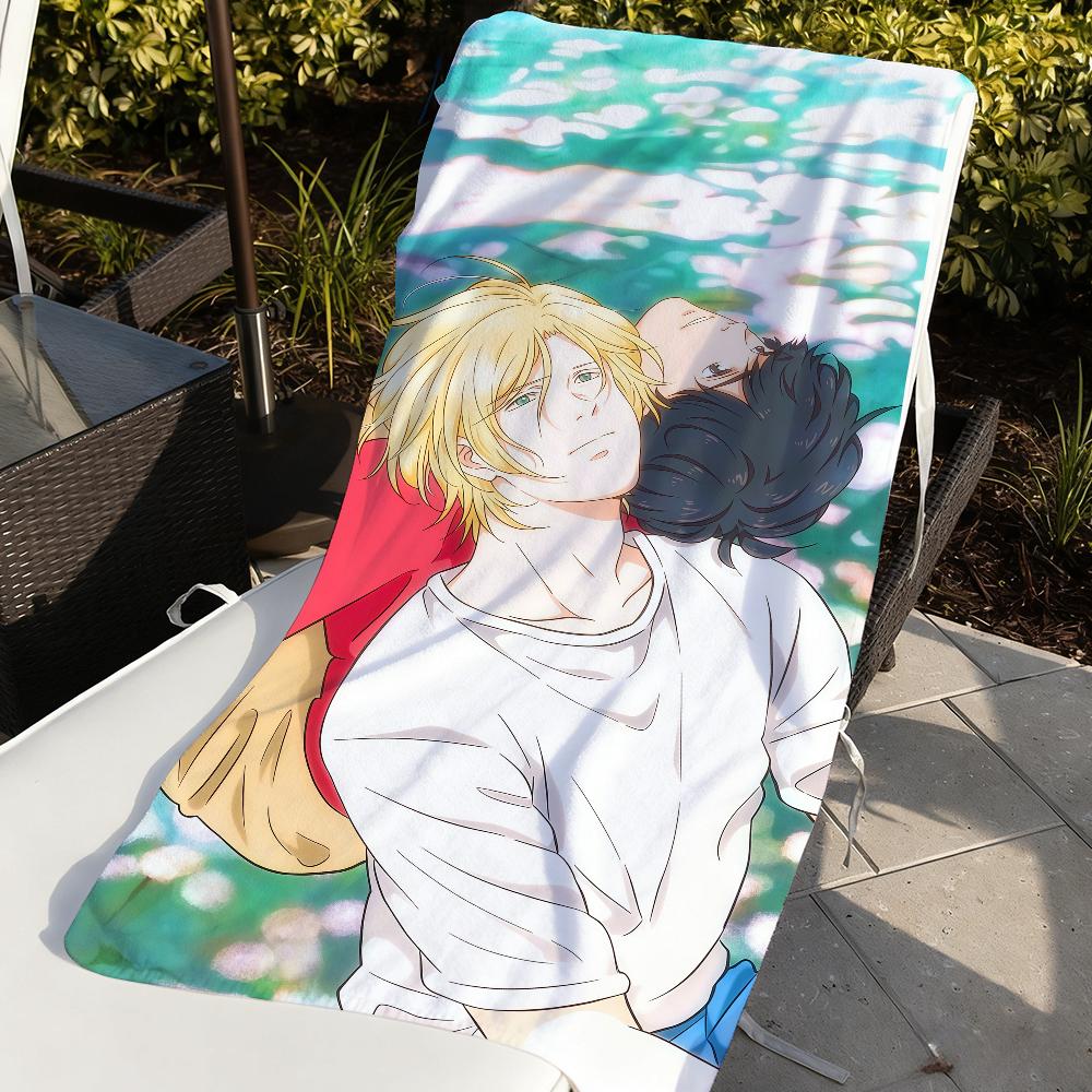 Аниме B-Banana Fish Полотенце Спортивное Быстросохнущее Туристическое Снаряжение для Кемпинга Песозащитное Мягкое Легкое Большое Пляжное Полотенце