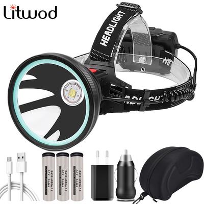 Самый яркий желтый и; Белый свет Xhp90.2 Светодиодный налобный фонарь Фара-фонарик XHP50 3*18650 Батарея 5S-V64