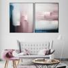 Abstract Navy & Blush Pink Art Prints Canvas Painting Abstract Posters Prints Wall Art Pictures for Living Room Home Decoration