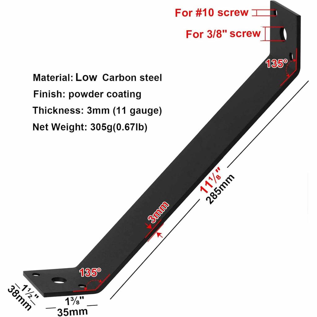 Pavilion Reinforcement Angle  with 45-Degree Support Rods, Heavy-Duty Metal Corner  for Outdoor Wooden Frames