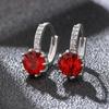 Korean Multi-Color Round Diamond Zircon Earrings: Elegant, Simple, and Luxurious Design for Women