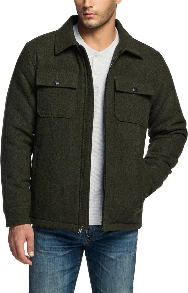 Wool Jacket Outer Thick Shirt Parka Checked Plain Outdoor Large Size Outdoor Camping Climbing American Casual Cold Weather Shirt Jacket Overshirt