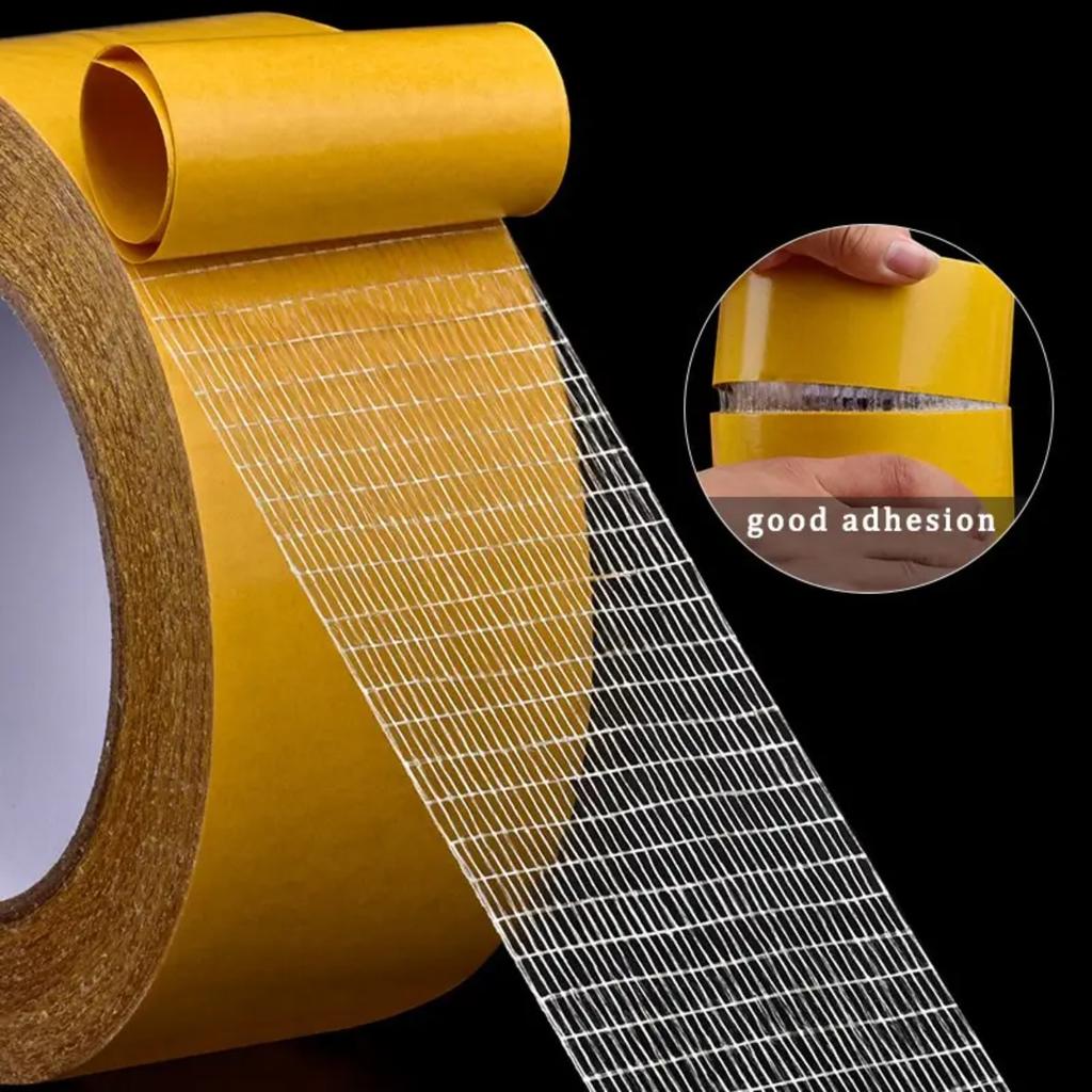 10 м Высокопрочная Двусторонняя Лента Сверхпрочная Тканевая Клейкая Лента для Ковра Настенных Наклеек Лента-сетка Ремонт дома