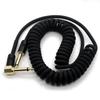 3m Guitar Coiled Cable, Bass Shielded, L-S Type, 6.35mm Stereo Plug, Instrument Cable (Black)