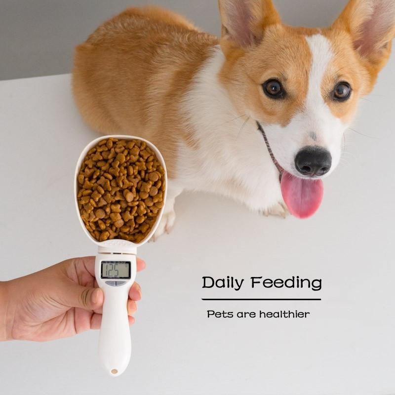 Electronic Measuring Tool Dog and Cat Feeding Bowl Measuring Spoon Pet Food Scale Digital Display Weighing Spoon Weight Volumn