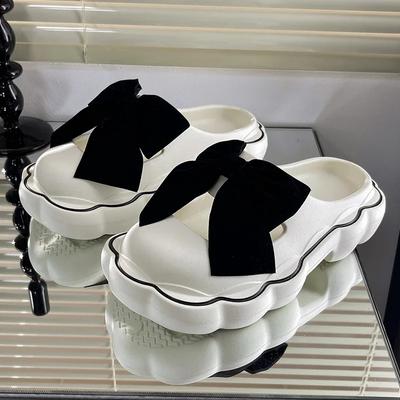 Мода 2024Тапочки для женщин новые модные сандалии с большим бантом дизайн для улицы и дома нескользящие шлепанцы для мужчин и женщин высокое качество