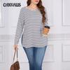 Spring and Autumn Women's Loose Casual Long Sleeve Pullover Plus Size Tops