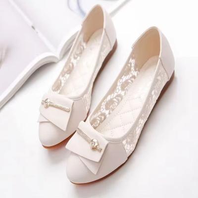 Модная полая дышащая обувь для мам 2025 весна-лето новая с мелким вырезом в сказочном стиле туфли Doudou на мягкой подошве удобная женская обувь