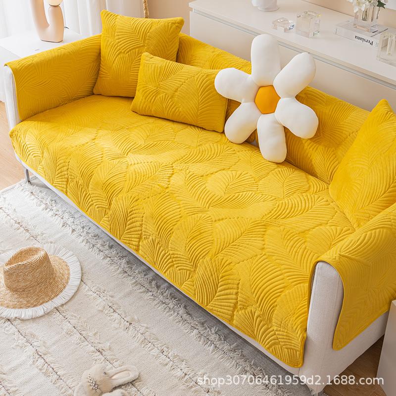 Nordic Simple Pure Cotton Sofa Cushion, Universal Cushion For All Seasons, Non-Slip, High-End Sofa Cover, Towel Cover Cloth, Seat Cushion For Winter