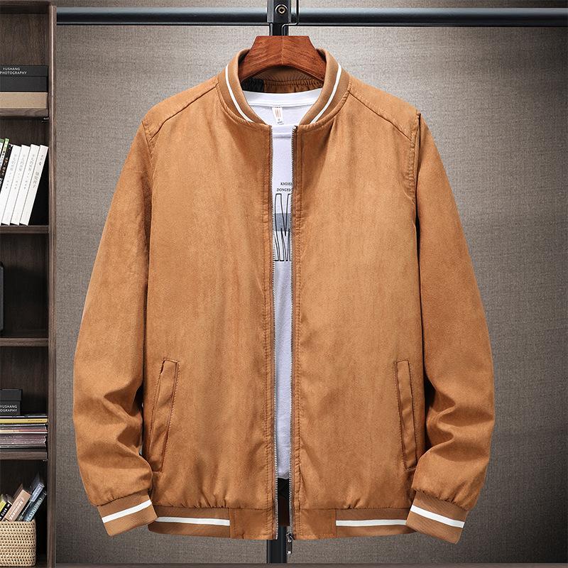 Spring and Autumn New Jacket Large Size Cotton Suede Baseball Uniform Casual Men's Jacket Jacket