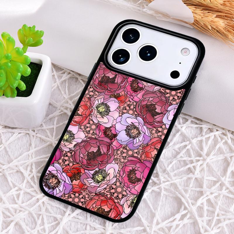 Чехол для телефона с пионом, нежный цветок, противоударный, для iPhone 17 Air 16e 15 11 12 14 13 Pro Max, Cover Coque