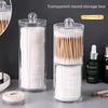 Dual-Layer Transparent Cotton Swab and Makeup Remover Storage Box
