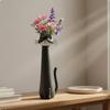 Whimsical Feline Vase Quirky Design Feline Vase Kitty Flower Pot Decorative Accent Resin Sculpture Planter Handmade Look