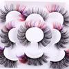 5 Pair 3D Mink Lashes Colored Lashes Mink Lashes Mix Colored Eyelashes Pink Blue Red False Eyelashes Makeup for Women