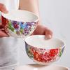 Цветная роспись Цветочные керамические миски Креативные необычные рестораны Фруктовая салатница Изысканная миска Набор тарелок Бытовая посуда