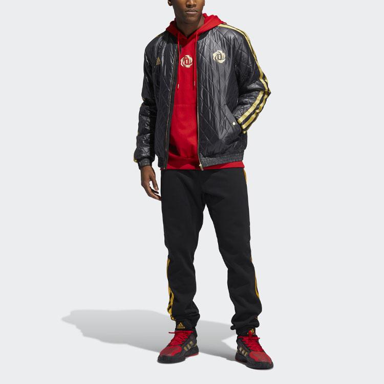 Adidas CNY Rose Logo Three Stripes Basketball Pants Men Bottoms Black GN5368