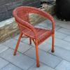 Reinforced Armchair with Backrest, Indoor Lounge Chair, Rattan Chair, Outdoor Chair, Rattan Woven Chair, Rattan Chair