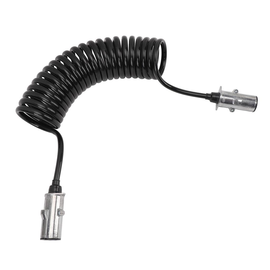 7-канальный шнур для прицепа, сверхпрочный спиральный 7-канальный электрический провод питания для полуприцепов, тягачей, прицепов