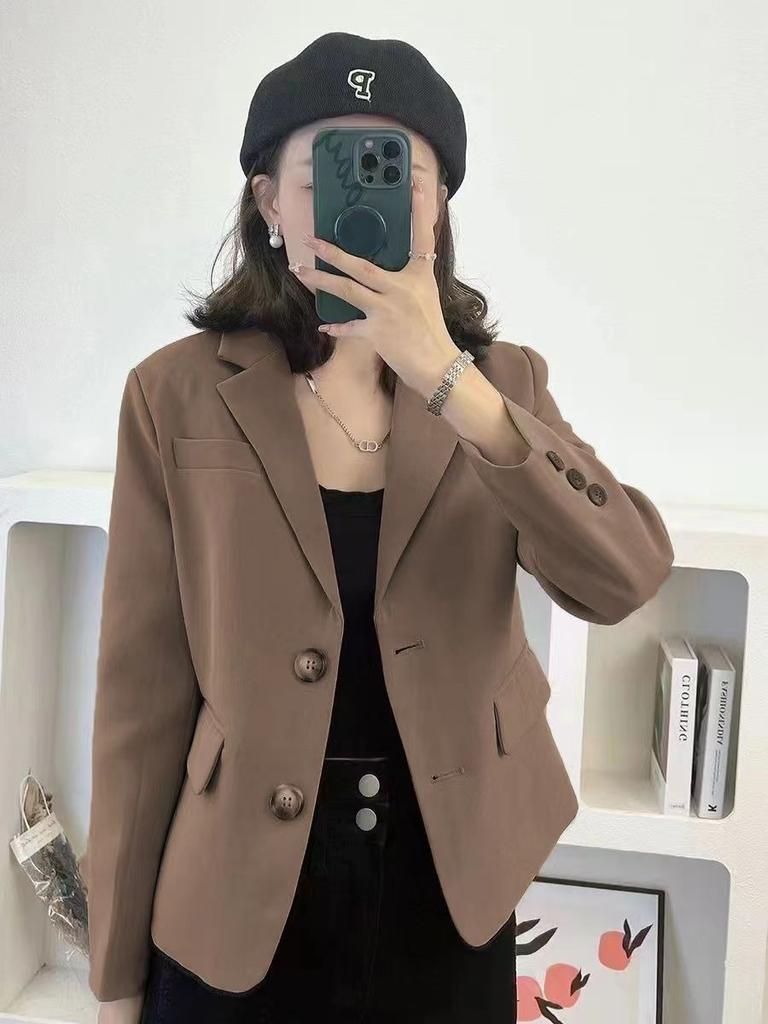 Шикарный и модный женский пиджак, классический черный женский пиджак