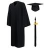 1 Set Unisex Graduation Robe Hat Set Front Zipper Loose Tassel 2024 Year Tag College Bachelor Doctor Master Graduation Ceremony Gown Cap Tassel Set