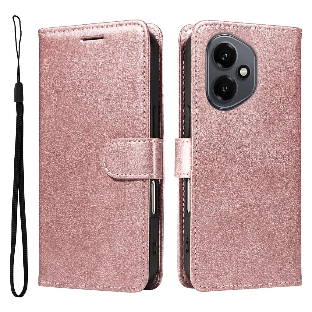 For Honor 400 5G (Глобальный) Кожаный чехол-кошелек с ремешком Однотонный чехол-подставка для телефона