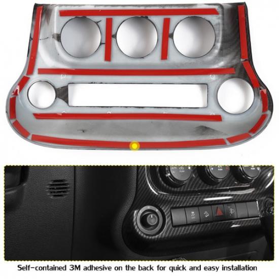 Air Conditioner Switch Panel Cover Trim For Jeep Wrangler JK 11-17 Carbon Fiber