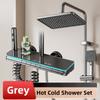 Digital Display Shower System Set Bathroom Shower Full Set Faucet Bathtub Mixer Shower Head Piano Button With Atmosphere Light