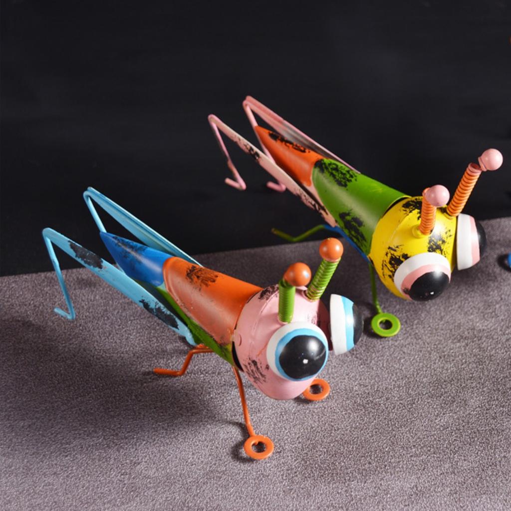 3 шт., наружная декоративная металлическая модель, большая фигурка кузнечика, металлические фигурки животных для садового искусства, украшение для газона, статуя животного для наружного декора патио