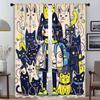 Милая девушка с кошками, современные шторы для гостиной, шторы для камеры, оконные шторы, украшения на Хэллоуин, шторы из 2 предметов для кухни