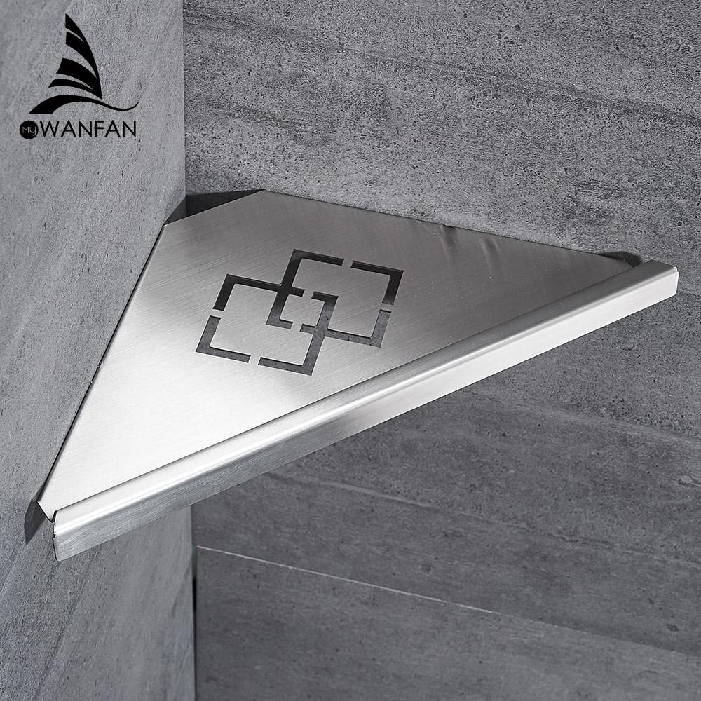 Bathroom Shelves Black Stainless Steel 304 Wall Bathroom Shelf Shower Caddy Rack Bathroom Accessories Shelves WF-18062