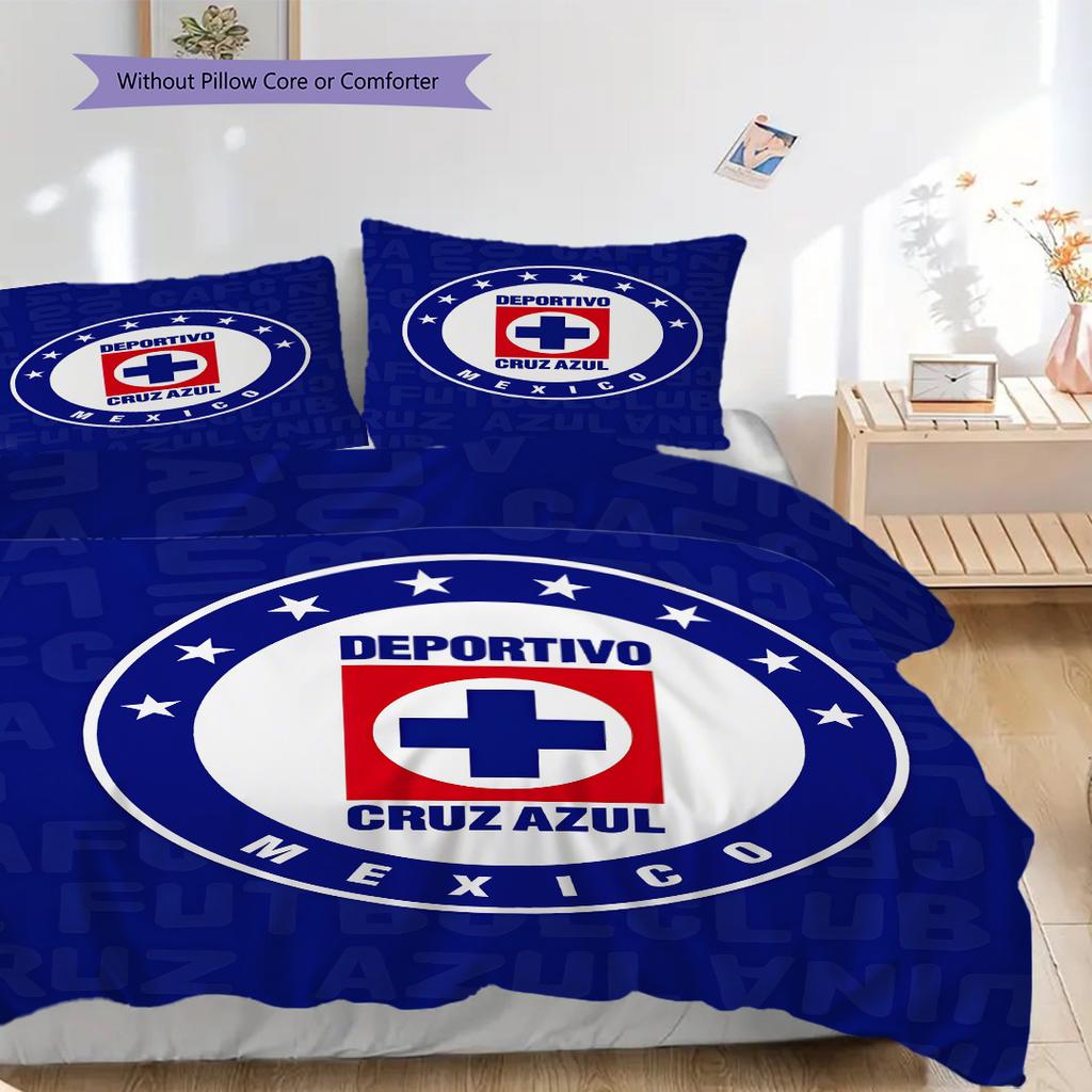 Постельное белье с узором Cruz Azul Комплект одеял Покрывало Наволочка Домашний Декор Подарок на День Рождения (1 пододеяльник + 2 наволочки, без наполнителя)