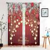 2 Pieces, Christmas Red Ball Celebration Curtains -30% Blackout - Suitable for Living Room, Bedroom, Kitchen, Home Decoration