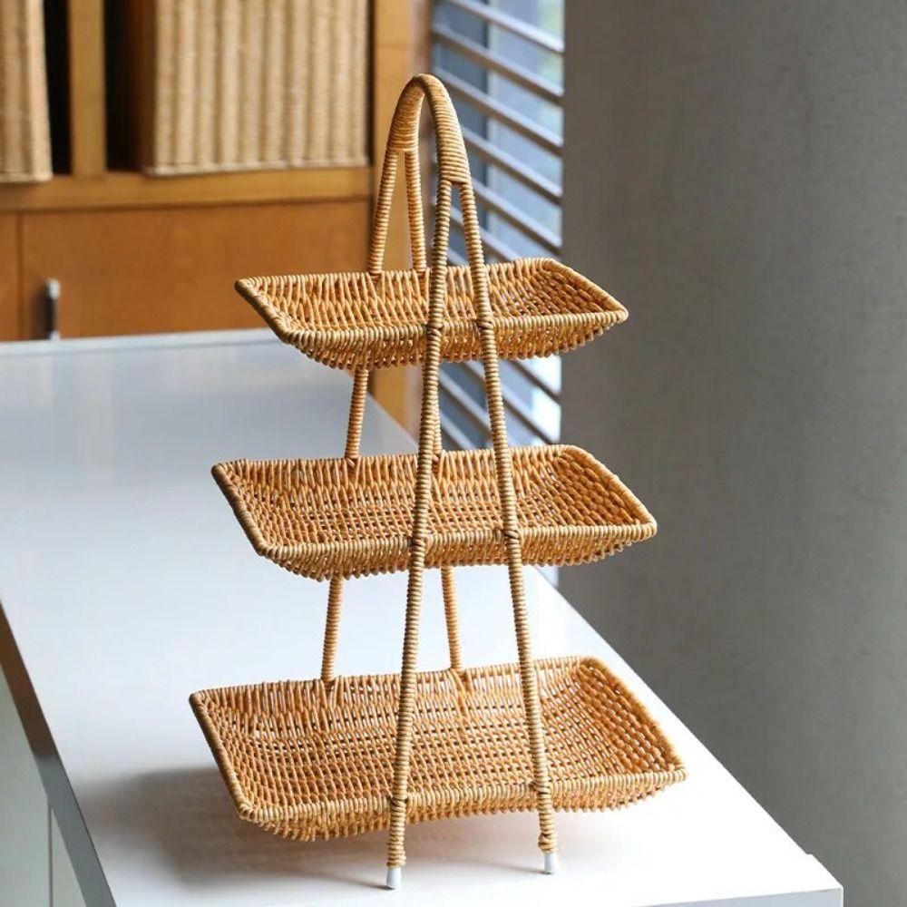 Square Snack Rack Plastic Dried Fruit Tray New Chinese Style Fruit Storage Tray Party Celebration