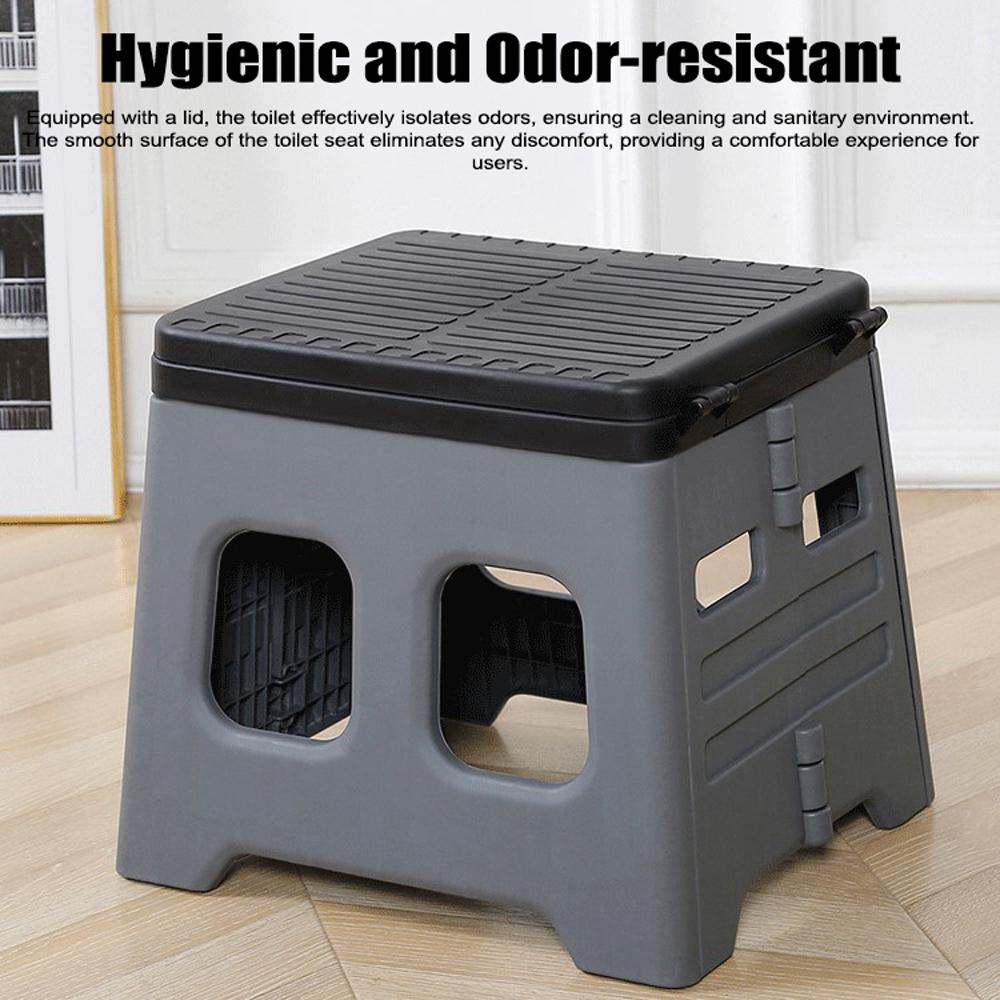 Дорожный автомобильный туалет, портативный складной горшок для кемпинга, аварийный туалет с крышкой, нагрузка до 150 кг для автомобиля