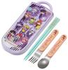 Skater Lunch Box Trio Set Kids Made In Colorful TACC2AG69450 Children's Chopsticks, Spoon, Fork, Cutlery, Antibacterial, Easy-to-Open Slide-Type,