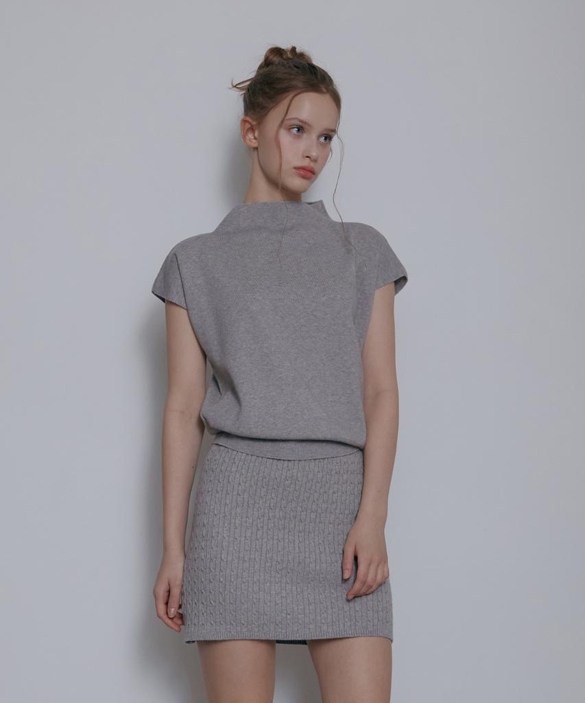 ODER Cap Sleeve Half Pullover - Grey