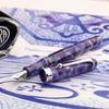 Aurora Fountain Limited Edition of 888 Italian Mysterious Baia di Deep Violet Blue 18K Piston Fine Nib F Pen, Pieces, Journey, Napoli, & CT, Gold,