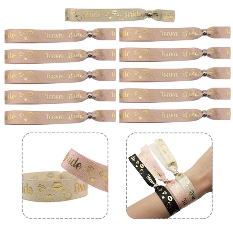 11pcs Bride Adjustable Wristband Bracelet Team Bride Bachelor Party Wedding Bridal Shower Supplies