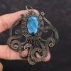 Faceted Labradorite Pendant Copper Wire Wrapped Gemstone Pendant Handmade Octopus Pendant Copper Wire Jewelry Designer Jewelry Gift For Him