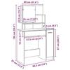 VidaXL Dressing Table with Mirror Old Wood 86.5x35x136 Cm, Makeup Table, Cosmetic Table, Dressing Table with Drawer, Table 857009