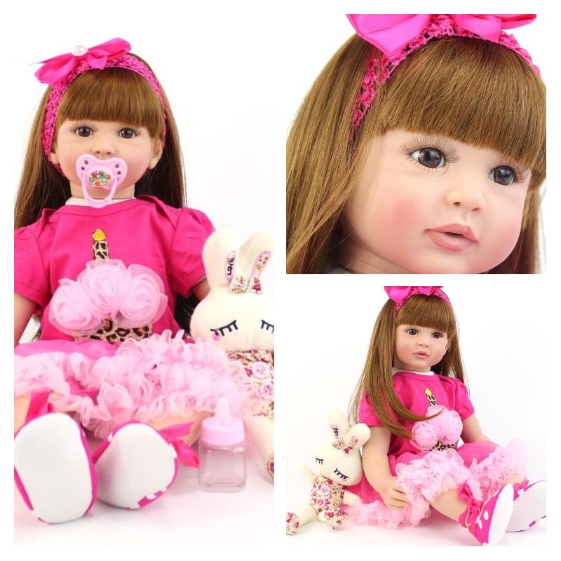BZDOLL 60 см Мягкая силиконовая кукла Reborn, игрушки как настоящая виниловая принцесса для малышей, живая Bebe для девочек Bonecas, детский подарок на день рождения