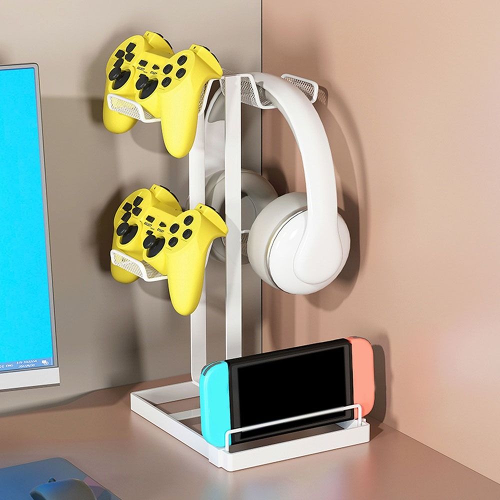 Iron Game Controller Holder Multi-Tier Gamepad Display Stand Headphones Organizer Gamer Gift