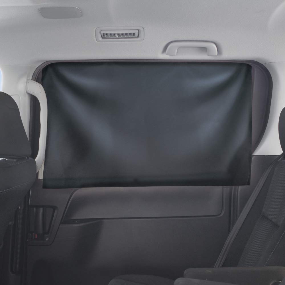 Tsuchiya Yac Car Interior Goods Comfortable and Magnetic Large Maximum 52cm x 90cm Set of Easy-to-Use Curtains, Black, Size, (H) (W), 2, LS-138