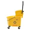 Mop Bucket with Wringer, 35 Qt. Commercial Mop Bucket with Side Press Wringer, Side-Press Mop Bucket and Wringer Combo on Wheels, for
